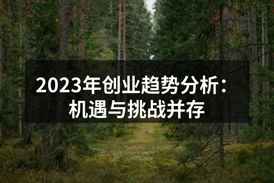 2023年创业趋势分析：机遇与挑战并存