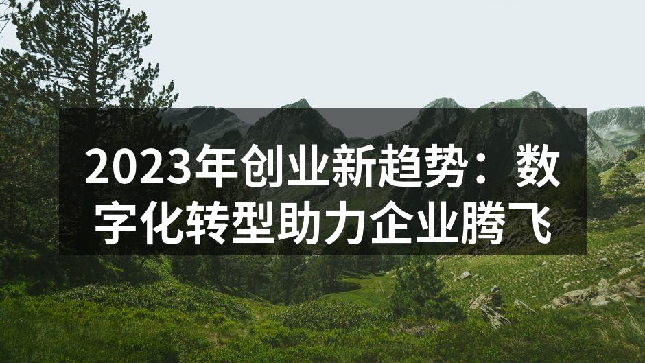 2023年创业新趋势：数字化转型助力企业腾飞